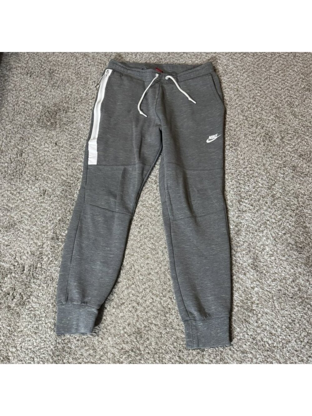 Nike Jogger Pants Men's M Mech Fleece Gray Heathered Activewear Drawstring